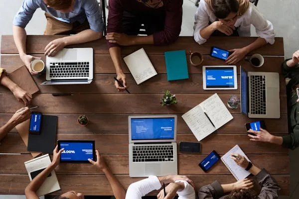 Team collaborating on quality digital work